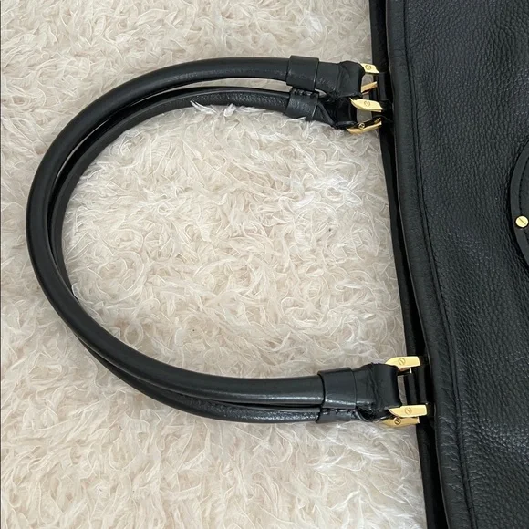 Tory Burch Black Pebbled Leather Maisey Shopper Tote